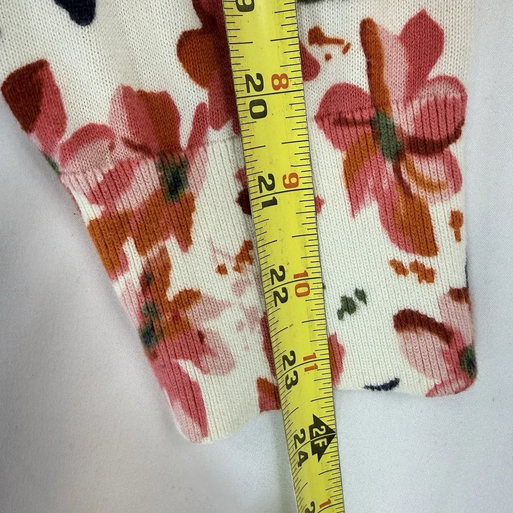 Lands' End Women's 3X Floral Button Front Cardigan Sweater Supima Cotton Cottage - Picture 8 of 9